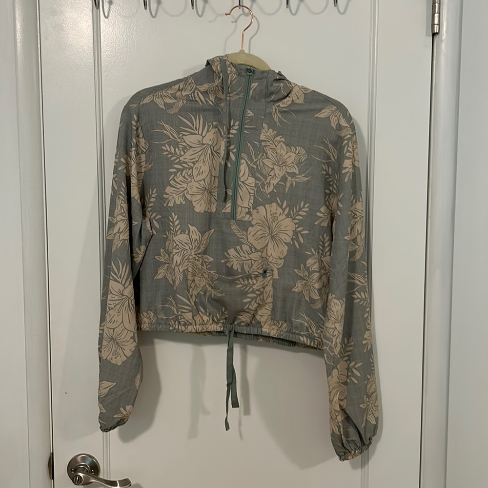 Hurley Green Hawaiian Zip-up Pullover Size Small